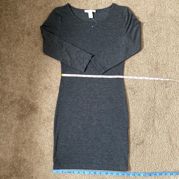 Forever 21 plain dark grey long sleeve form fitting dress, small - Picture 8 of 13